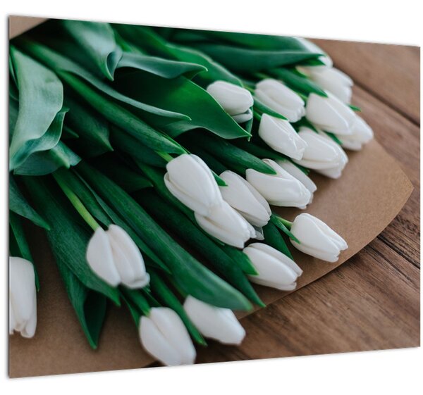 Egy csokor fehér tulipán képe (70x50 cm)