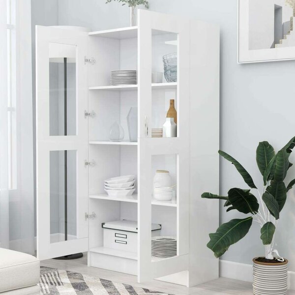 VidaXL fehér forgácslap vitrinszekrény 82,5 x 30,5 x 150 cm