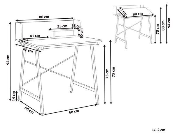 Dönthető rajzasztal ALAND Fehér 80 cm 62 cm