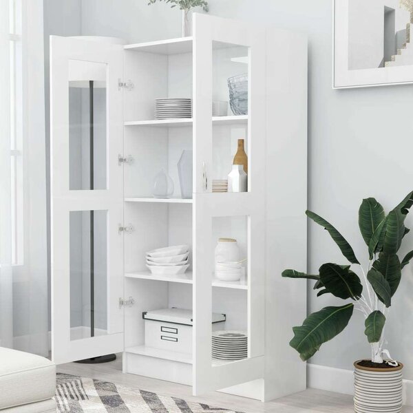 VidaXL fehér forgácslap vitrinszekrény 82,5 x 30,5 x 150 cm