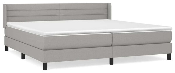 VidaXL világosszürke szövet rugós ágy matraccal 200 x 200 cm