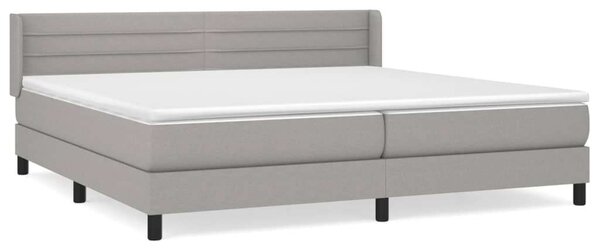 VidaXL világosszürke szövet rugós ágy matraccal 200 x 200 cm