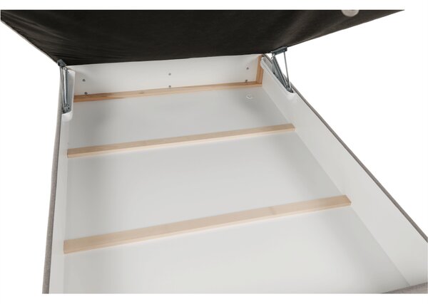 KONDELA Boxspring típusú ágy 120x200, szürkésbarna taupe, FERATA TV KOMFORT