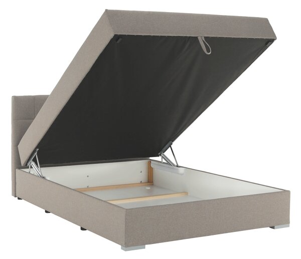 KONDELA Boxspring típusú ágy 120x200, szürkésbarna taupe, FERATA TV KOMFORT