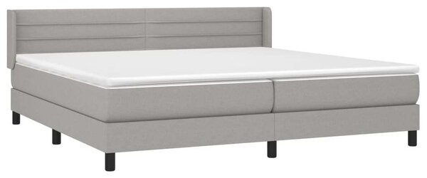 VidaXL világosszürke szövet rugós ágy matraccal 200 x 200 cm