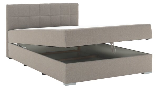 KONDELA Boxspring típusú ágy 120x200, szürkésbarna taupe, FERATA TV KOMFORT
