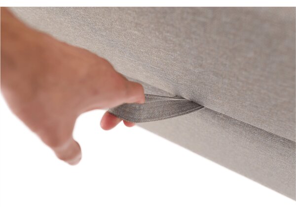 KONDELA Boxspring típusú ágy 120x200, szürkésbarna taupe, FERATA TV KOMFORT