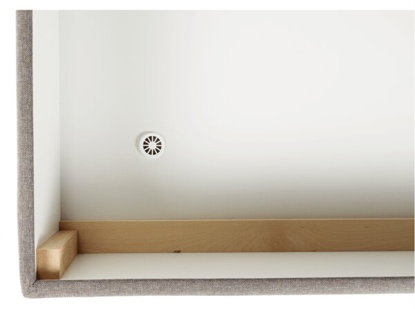KONDELA Boxspring típusú ágy 120x200, szürkésbarna taupe, FERATA TV KOMFORT