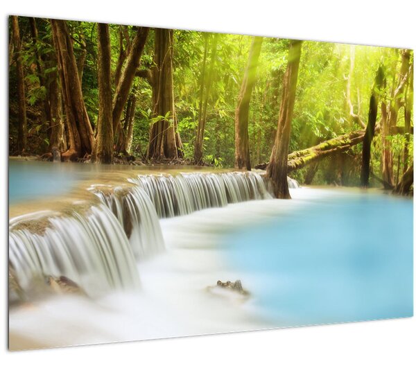 Uay Mae Kamin vízesés képe erdőben (90x60 cm)
