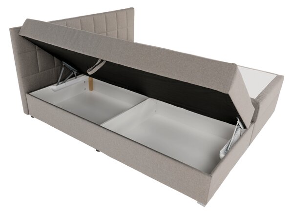 KONDELA Boxspring típusú ágy 160x200, szürkésbarna taupe, FERATA TV KOMFORT