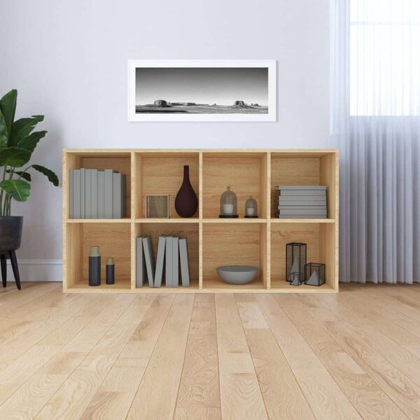 VidaXL 8 Rekeszes Polc/Tálaló Szekrény - Sonoma Tölgy - 66x30x130 cm