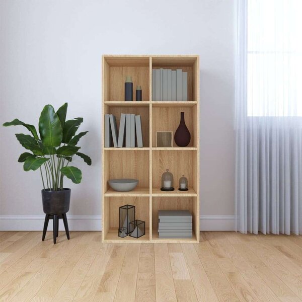 VidaXL 8 Rekeszes Polc/Tálaló Szekrény - Sonoma Tölgy - 66x30x130 cm