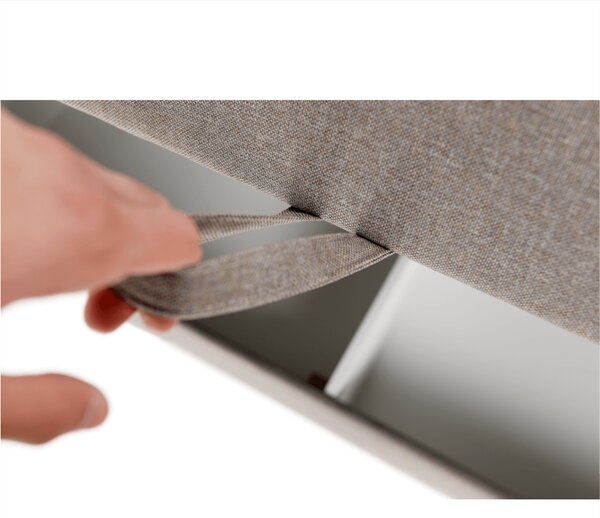 KONDELA Boxspring típusú ágy 160x200, szürkésbarna taupe, FERATA TV KOMFORT