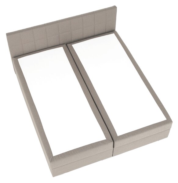 KONDELA Boxspring típusú ágy 160x200, szürkésbarna taupe, FERATA TV KOMFORT