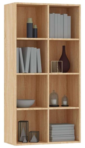 VidaXL 8 Rekeszes Polc/Tálaló Szekrény - Sonoma Tölgy - 66x30x130 cm