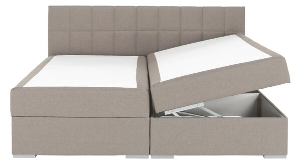 KONDELA Boxspring típusú ágy 160x200, szürkésbarna taupe, FERATA TV KOMFORT