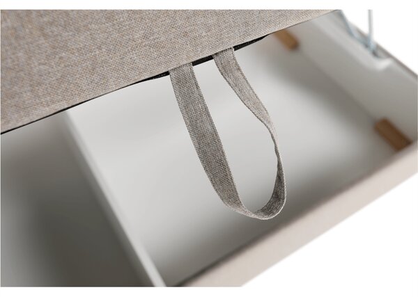 KONDELA Boxspring típusú ágy 160x200, szürkésbarna taupe, FERATA TV KOMFORT