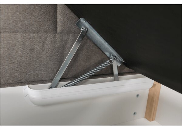 KONDELA Boxspring típusú ágy 160x200, szürkésbarna taupe, FERATA TV KOMFORT