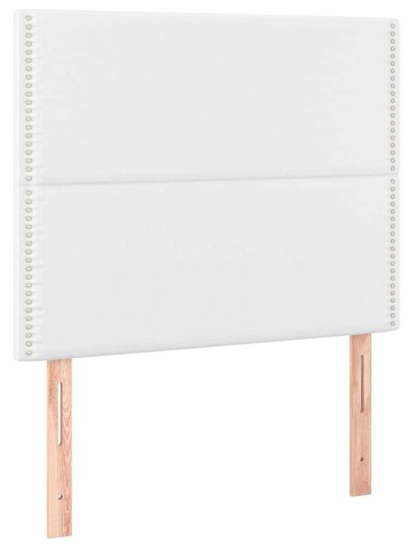 VidaXL Fehér Műbőr Ágykeret Fejtámlával - 120x200 cm
