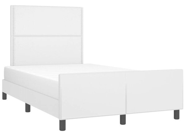 VidaXL Fehér Műbőr Ágykeret Fejtámlával - 120x200 cm