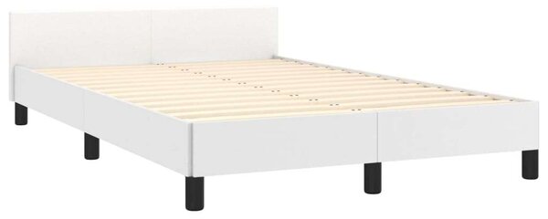 VidaXL Fehér Műbőr Ágykeret Fejtámlával - 120x200 cm
