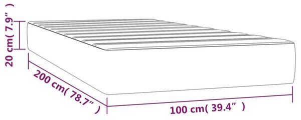 VidaXL Zsebrugós Ágymatrac - Közepes Keménység - 100x200x20 cm