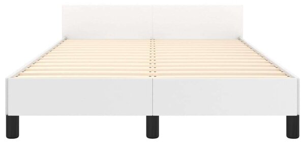 VidaXL Fehér Műbőr Ágykeret Fejtámlával - 120x200 cm