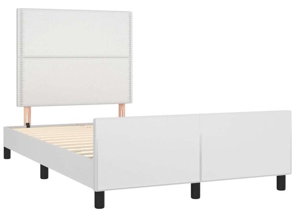 VidaXL Fehér Műbőr Ágykeret Fejtámlával - 120x200 cm