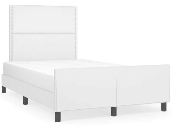 VidaXL Fehér Műbőr Ágykeret Fejtámlával - 120x200 cm