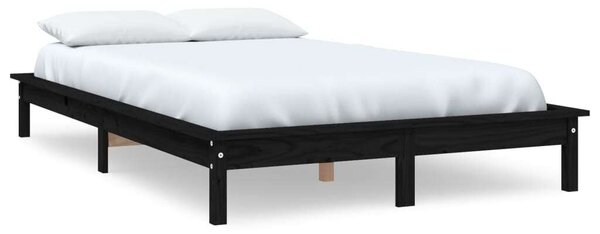 VidaXL Fekete Tömörfenyő Ágykeret - 120x200 cm