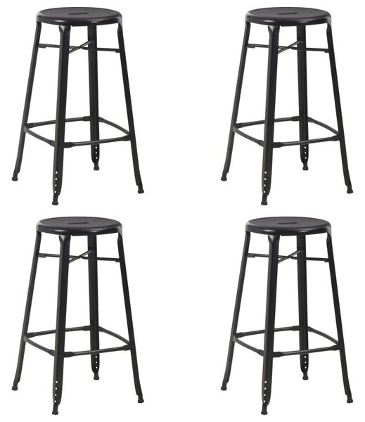 VidaXL Fém Bárszék - 4 db - Fekete