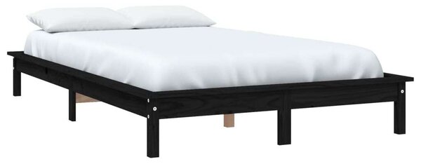 VidaXL Fekete Tömörfenyő Ágykeret - 120x200 cm