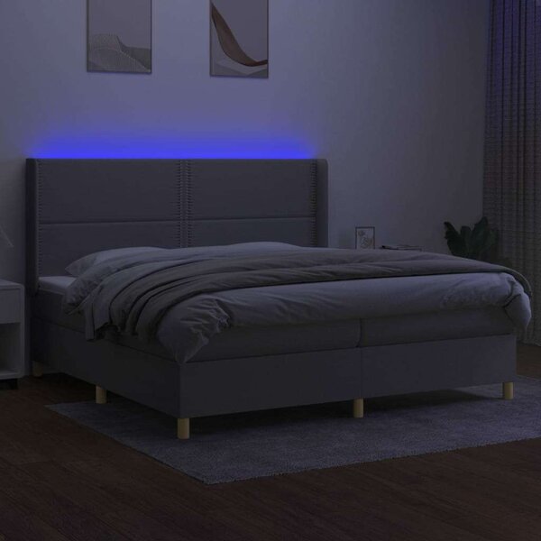 VidaXL LED-es Ágy - Szövet - 200x200 cm