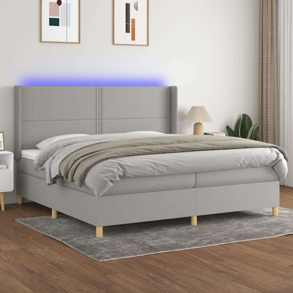 VidaXL LED-es Ágy - Szövet - 200x200 cm