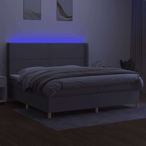 VidaXL LED-es Ágy - Szövet - 200x200 cm