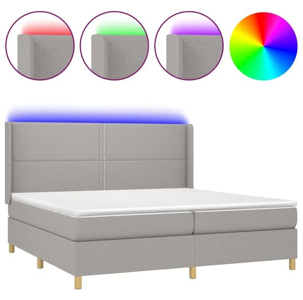 VidaXL LED-es Ágy - Szövet - 200x200 cm