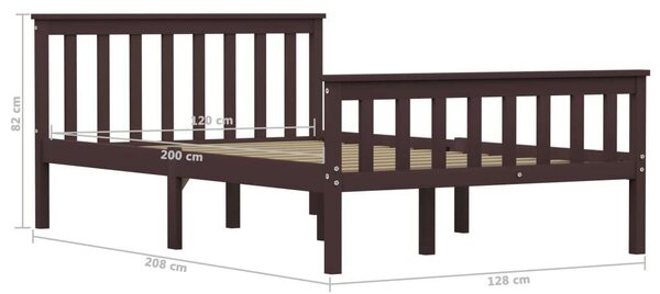 VidaXL Tömör Fenyőfa Ágykeret - 120x200 cm