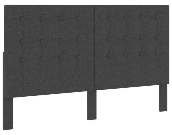 VidaXL sötétszürke szövet steppelt fejvég 160 x 200 cm