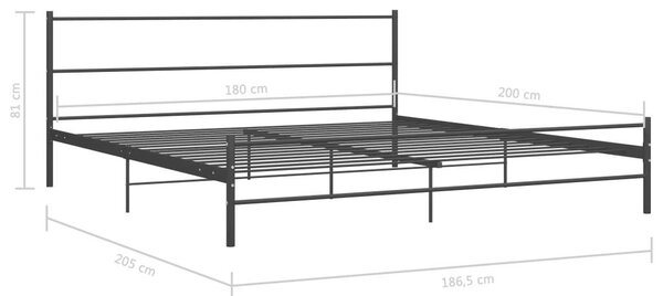 VidaXL Fém Ágykeret - Franciaágy - 180x200 cm