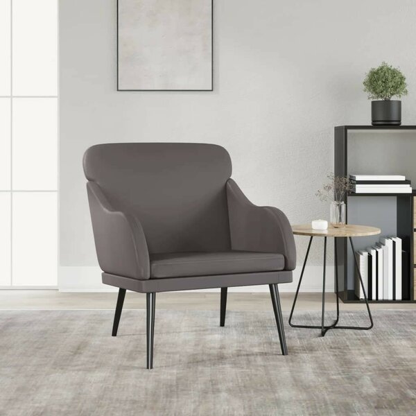 VidaXL szürke műbőr fotel 63 x 76 x 80 cm