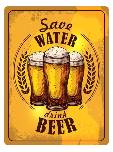 Save Water Drink Beer dekorációs falitábla - Postershop