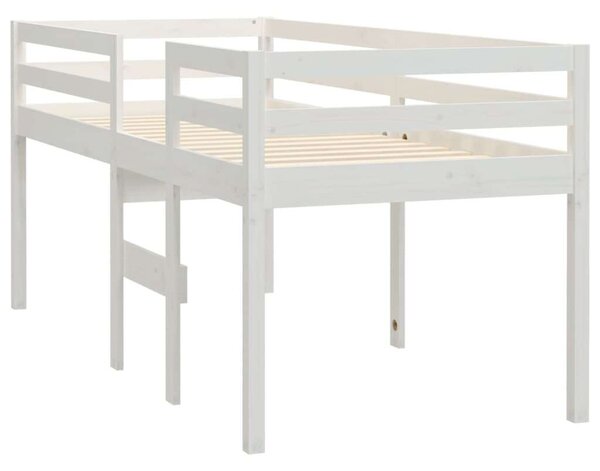 VidaXL fehér tömör fenyőfa magasított ágy 90 x 190 cm