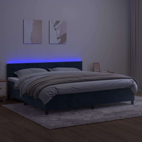 VidaXL Ágy - Bársony - 200x200 cm - LED
