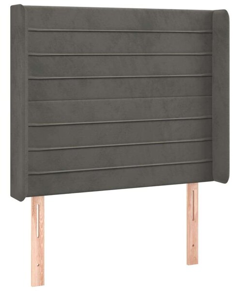 VidaXL LED-es Bársony Fejtámla - Sötétszürke - 103x16x118/128cm