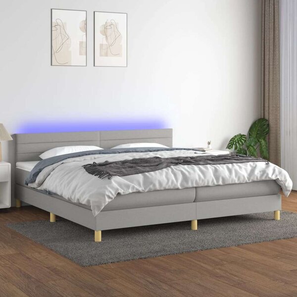 VidaXL LED-es Ágy - Rugós - 200x200 cm