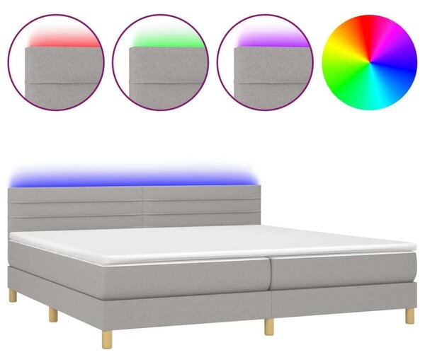 VidaXL LED-es Ágy - Rugós - 200x200 cm