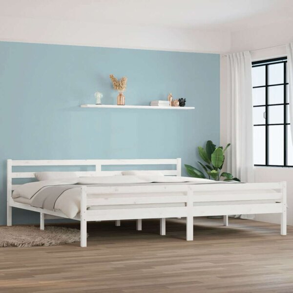 VidaXL Fehér Tömörfa Ágykeret - 200x200 cm