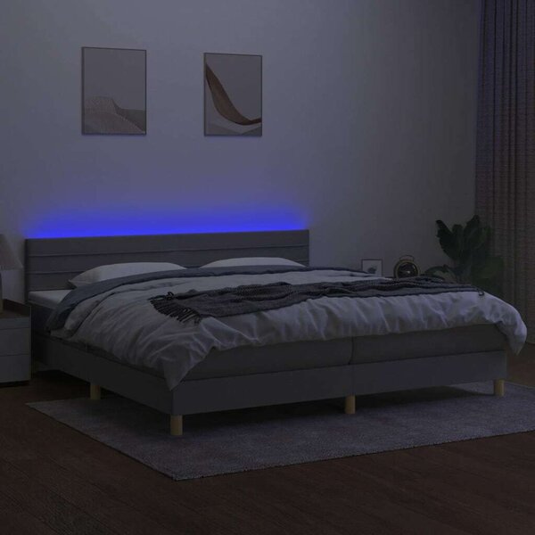 VidaXL LED-es Ágy - Rugós - 200x200 cm