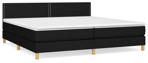 VidaXL Fekete Szövet Ágy Matraccal - 200x200 cm