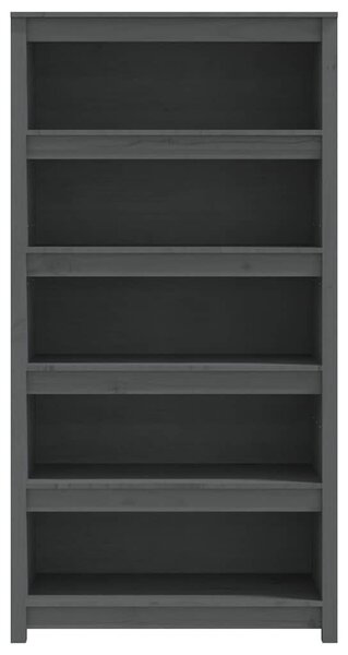 VidaXL szürke tömör fenyőfa könyvszekrény 80x35x154 cm